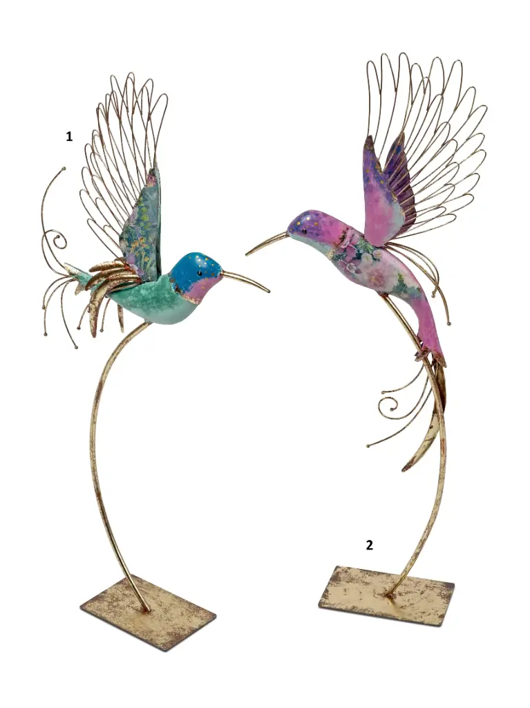 Oiseau sur pied métal 80 cm