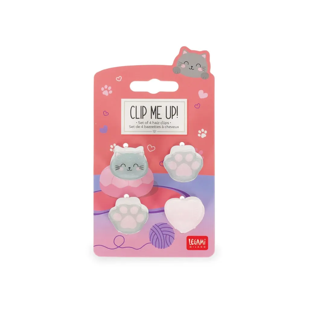 Set de 4 Mini Barrettes à Cheveux chat - Clip me up!
