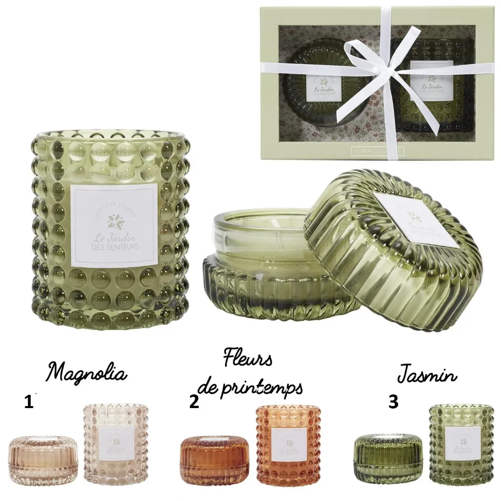 [BO8116] BOUGIE PARFUMEE X2 COFFRET JARDIN