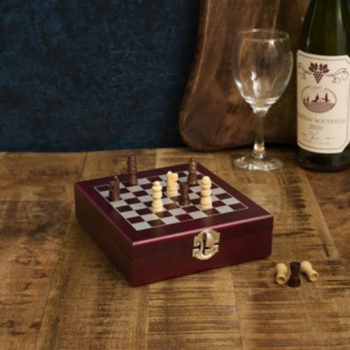 [KV0018] COFFRET VIN 4 PIECES AVEC ECHIQUIER