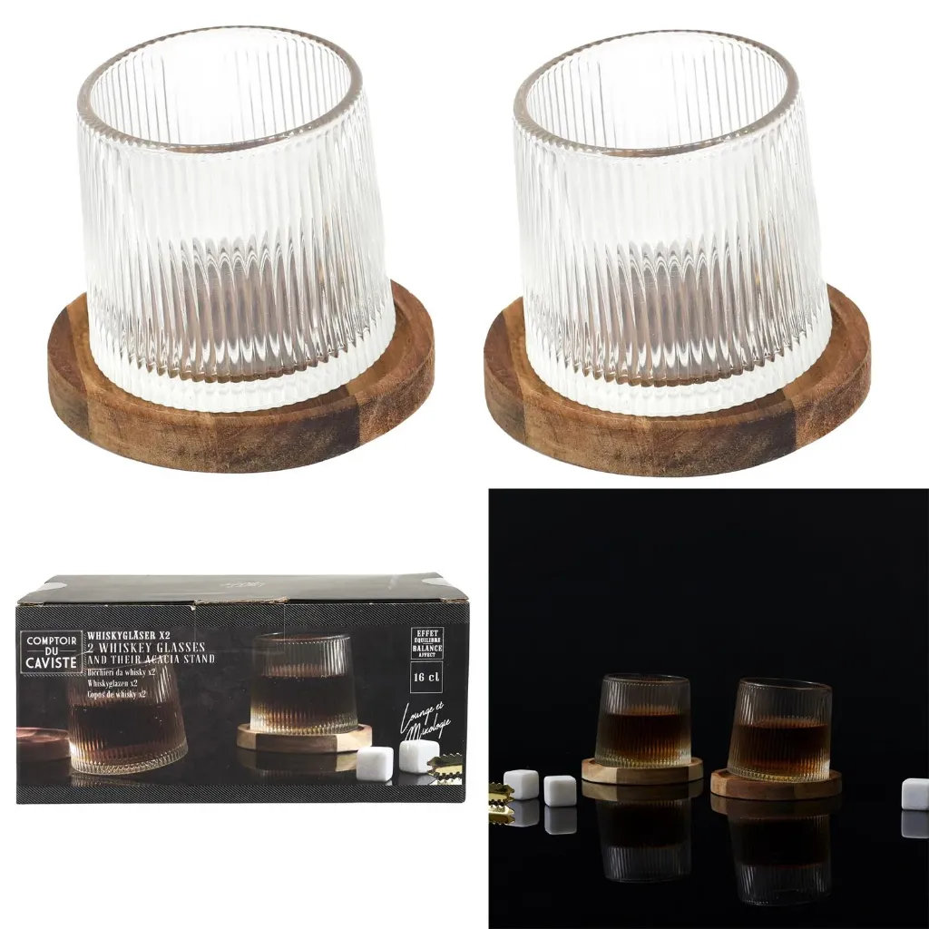 VERRE A WHISKY SUPPORT ACACIA