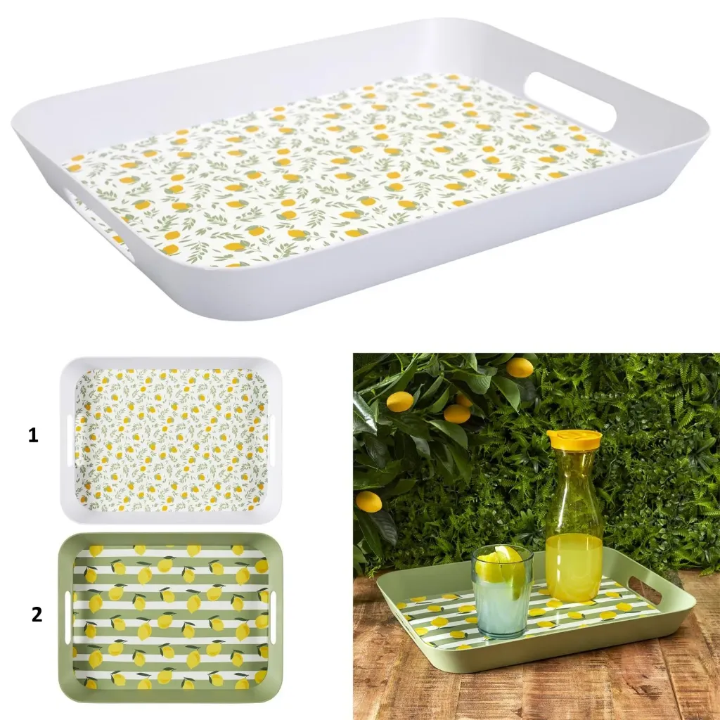 PLATEAU BAIN DE SOLEIL CITRON EN PP 41X32CM