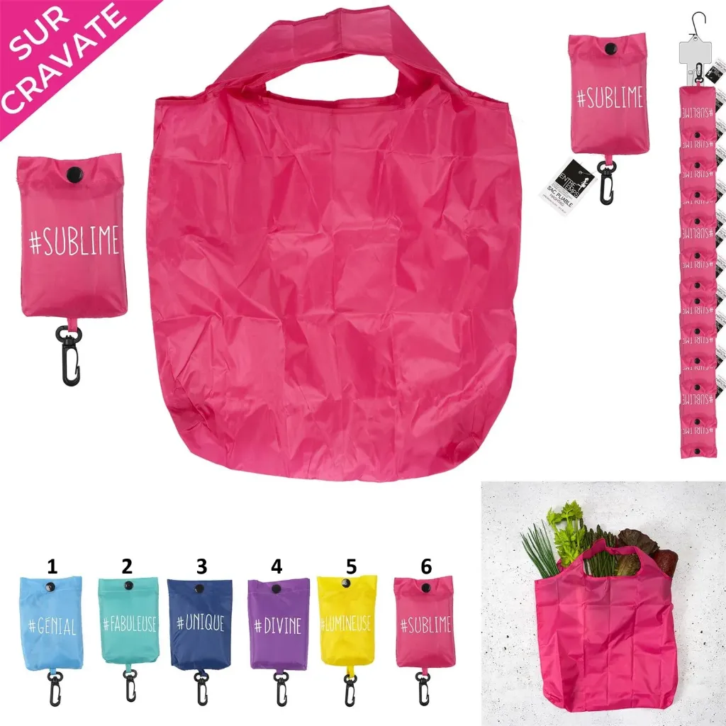 Sac shopping pliable coloré