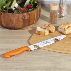 Couteau à pain texte rigolo "Gaffe à tes miches vieux crouton!!!"