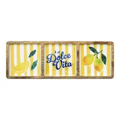Planche à compartiments "Dolce Vita" jaune.