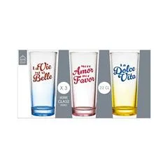 Trio de verre colorés 22cl