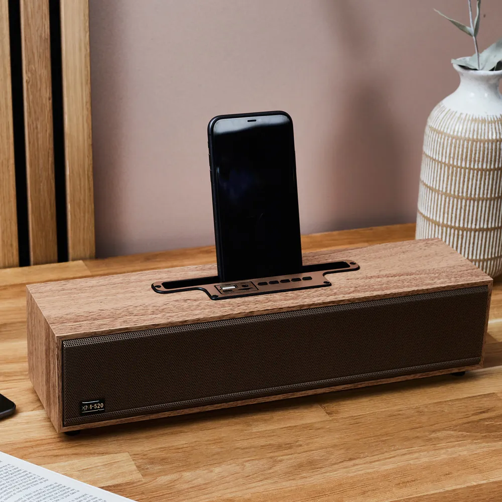 Enceinte effet bois 2x5W