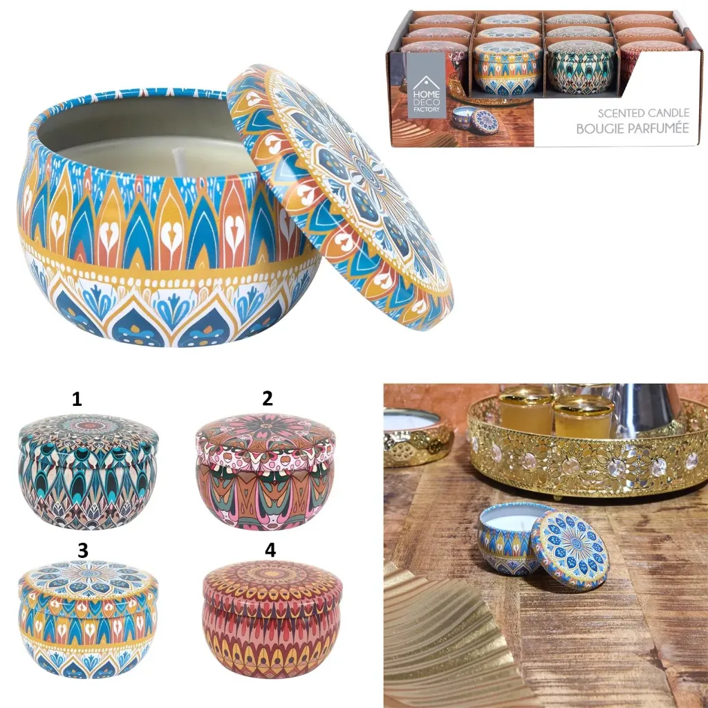 [BO0207] BOUGIE RONDE METAL MANDALA