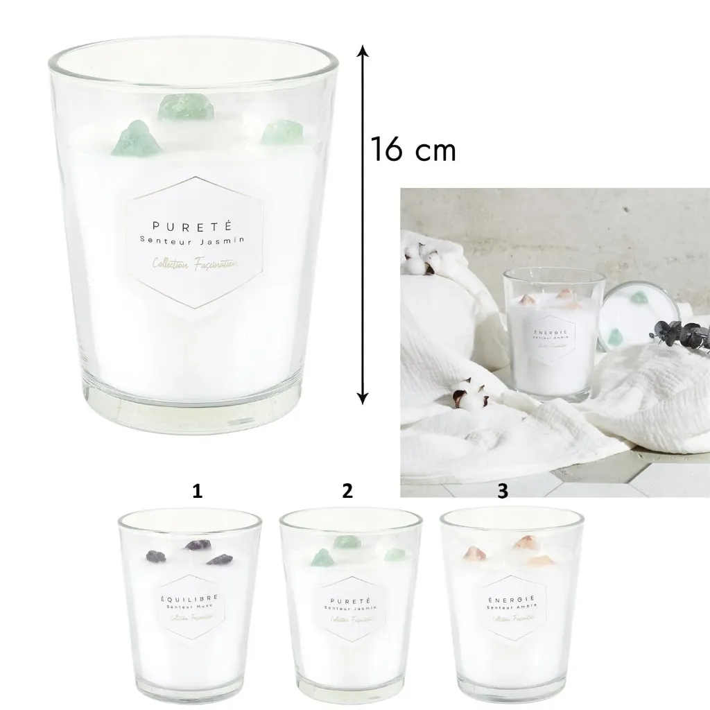 [BO0139] BOUGIE PARFUMEE VASE PIERRE H16CM