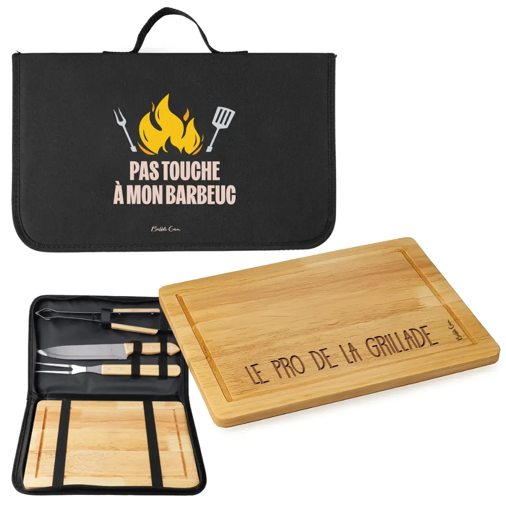 [CBQ002] Coffret BBQ - Pas touche à mon barbeuc - Le pro de la grillade