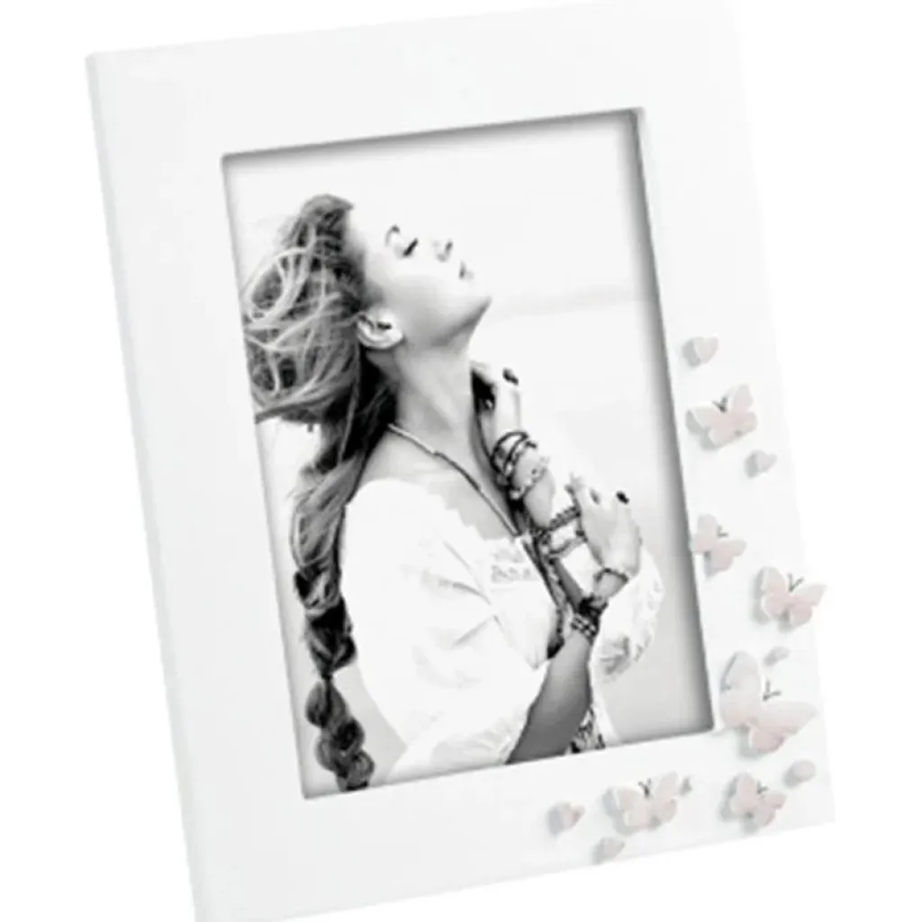 Cadre Photo Blanc à Papillons (13x18 cm) – Mascagni