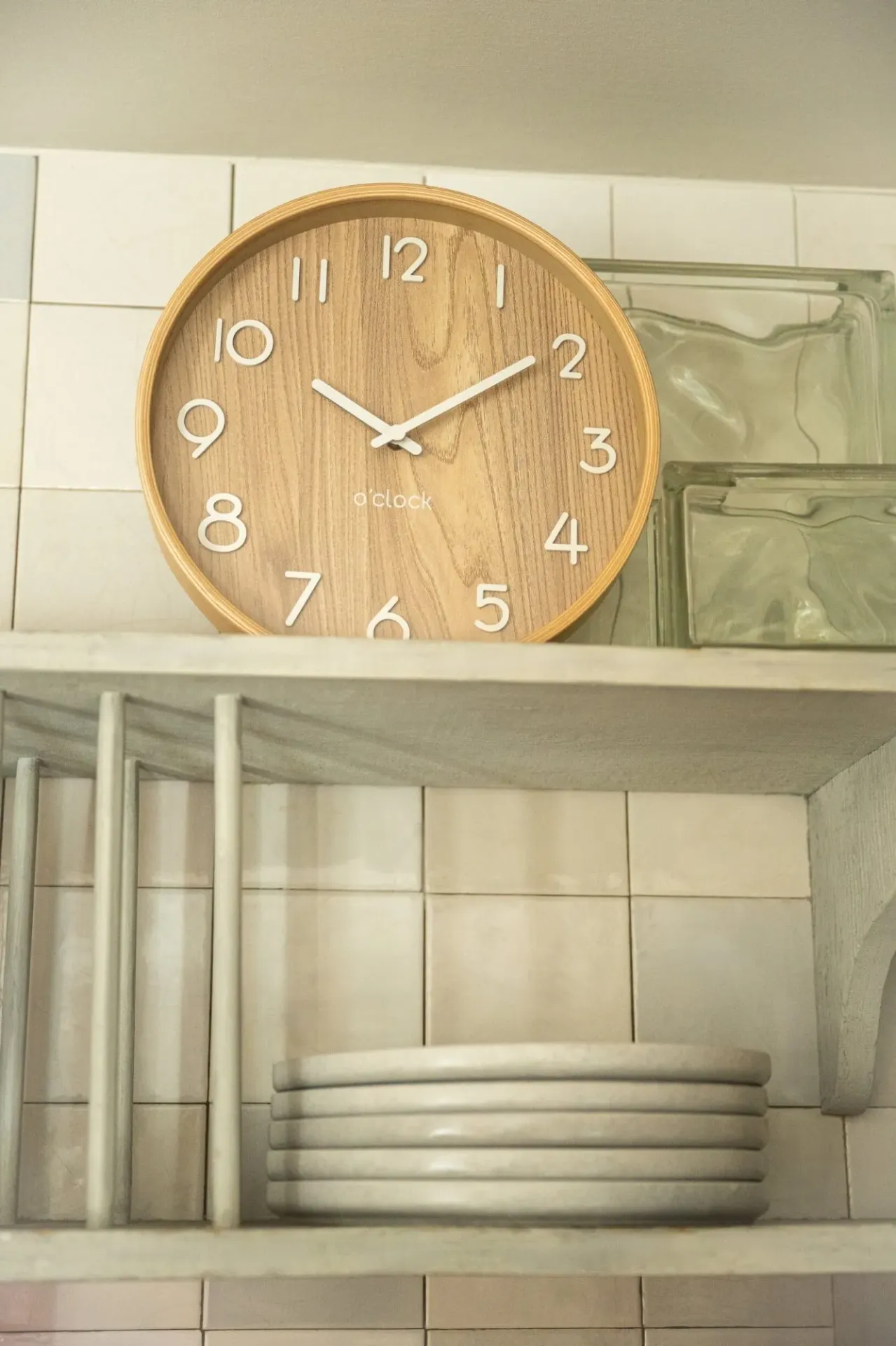 Horloge Murale Contreplaque/Mdf Naturel Small (30x30x4,5cm)