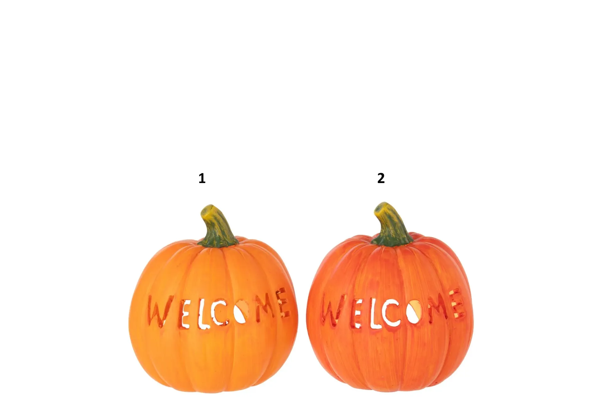Citrouille Welcome Argile Orange/Orange Foncé Large(15x15x16,5cm)
