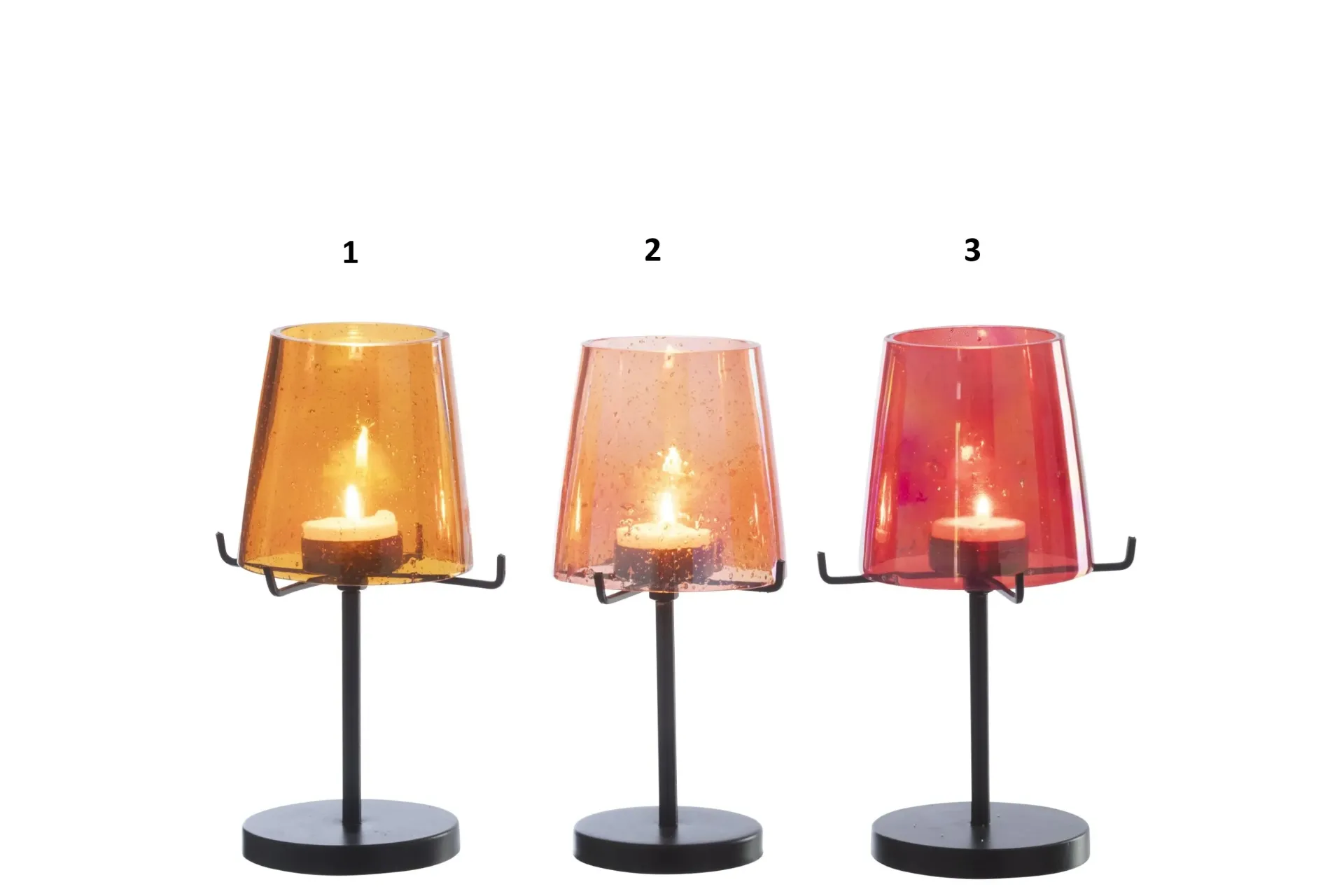 [62728] Photophore Verre Orange/Rouge   10X10X20CM