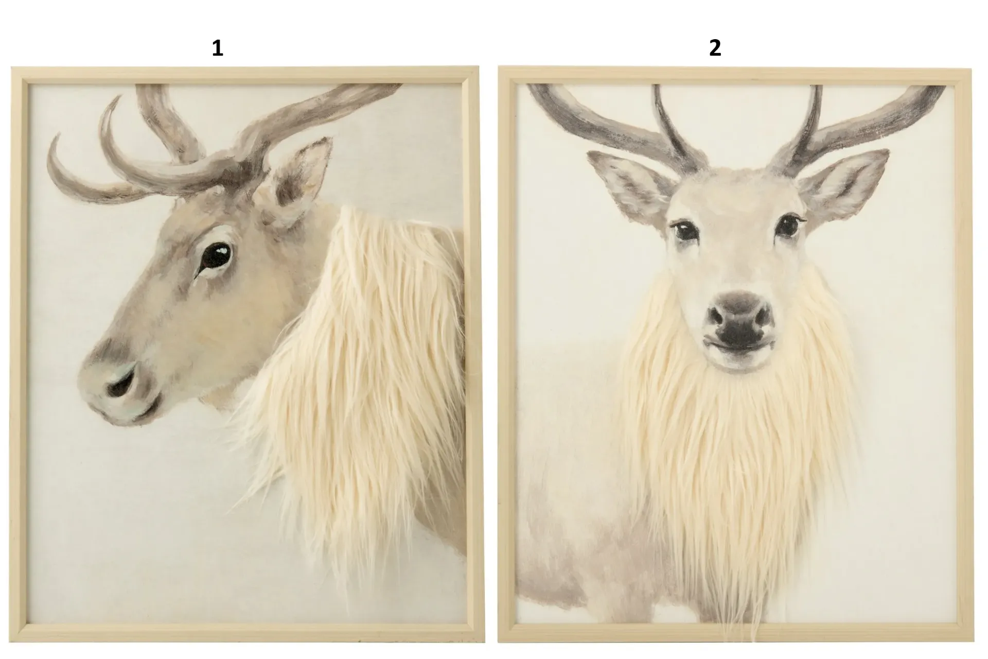 Tableau Cerf Mdf Blanc Cassé