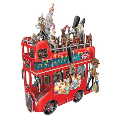 [3D036] Carte 3d Le bus londonien fête du roi