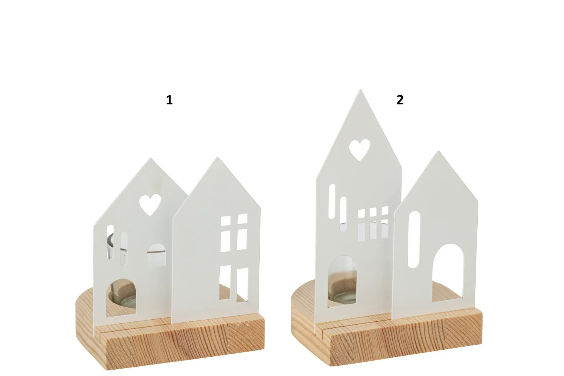 Photophore Maison Fer Blanc Medium