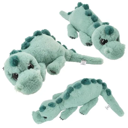 Dino World Dino peluche allongé vert clair 50 cm