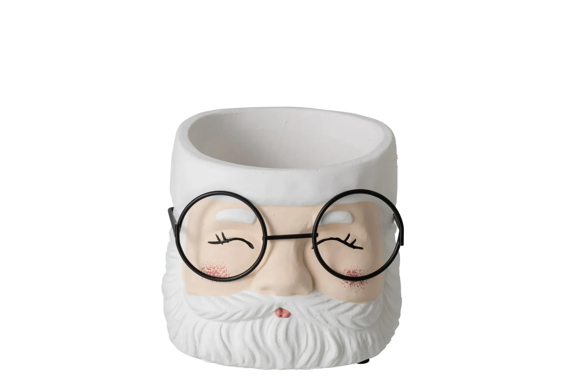 [268094] Cachepot Ciment Blanc/Écru Medium
