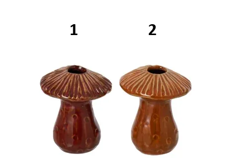 [268169] Vase Soliflore Champignon Grès Rouille/Orange Small