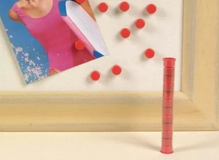Tube de 10 aimants rouge