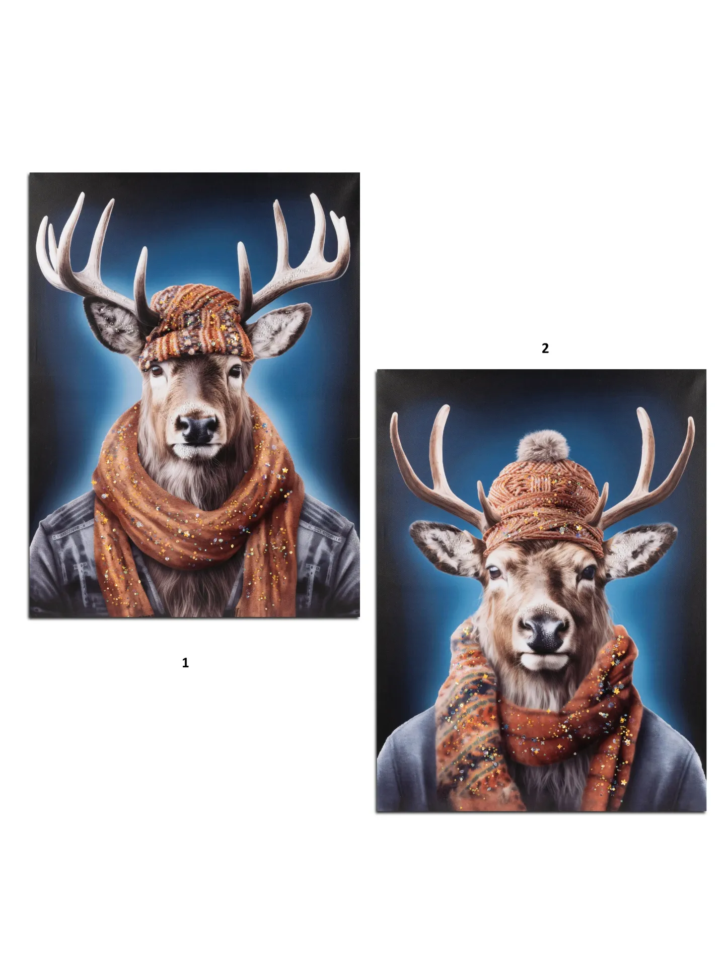 Tableau mural 60x80 cerf avec une écharpe