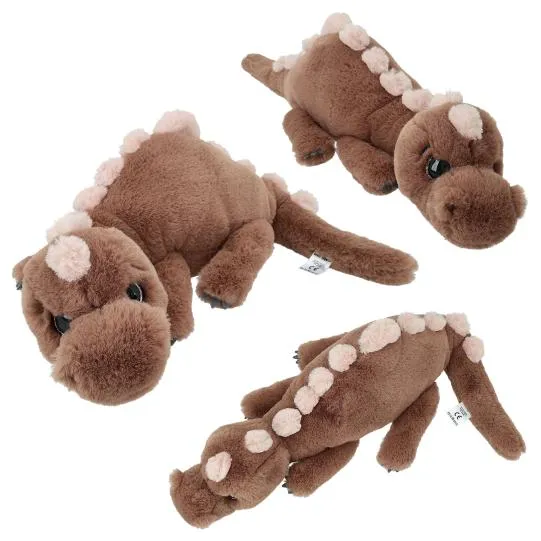 Dino World Peluche Dino allongé marron 50 cm