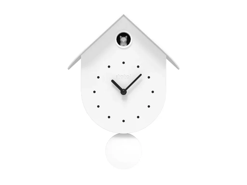 [XL3425] Horloge à coucou Chat Blanc