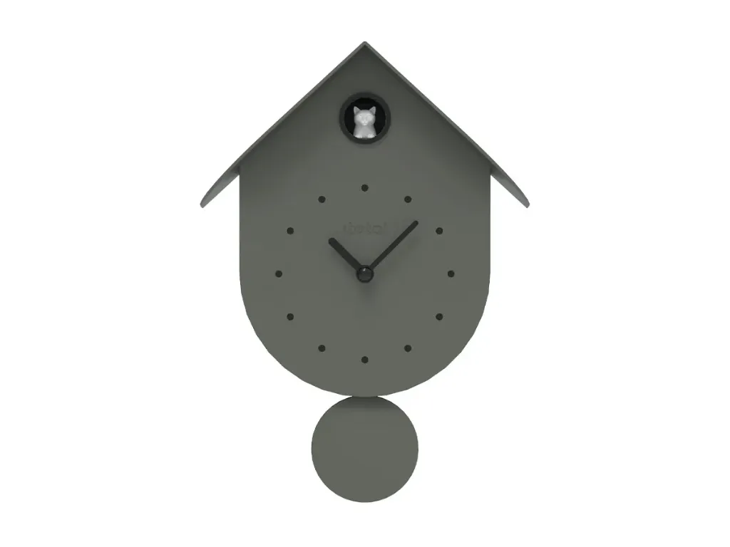 Horloge à coucou Chat vert olive
