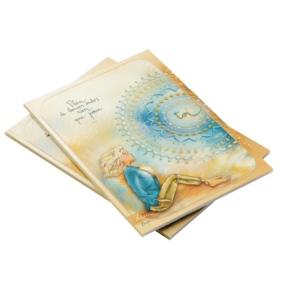 Carnet A5 PC Mon Amie Luce "Plein de bonnes ondes rien que pour toi"