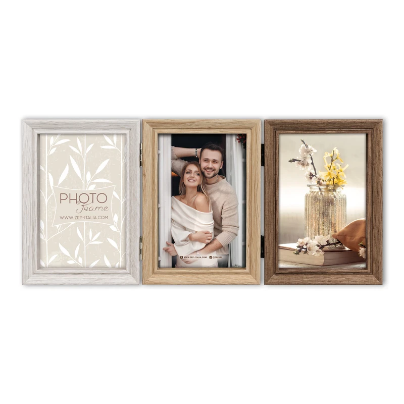 Cadre tryptique bois 3x10x15 cm Barletta