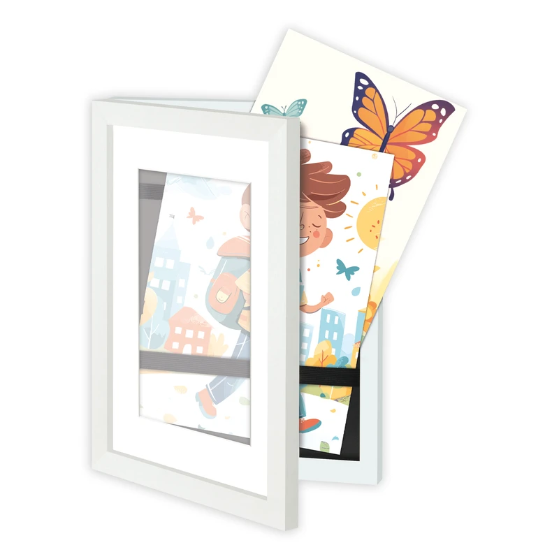 Cadre boitier blanc pour dessin d'enfant