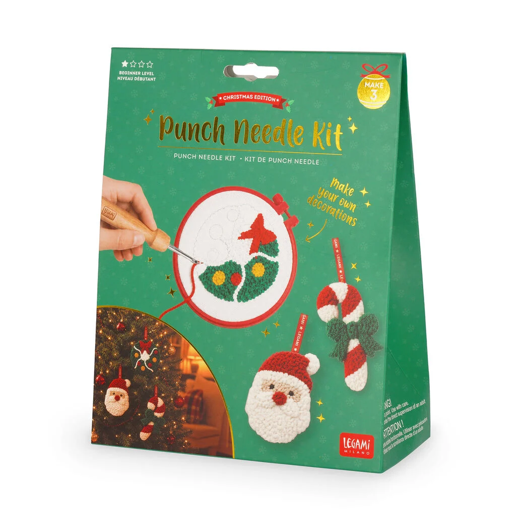[PNK0001] Kit pour la Création de Décorations de Noël à Suspendre - Punch Needle Kit